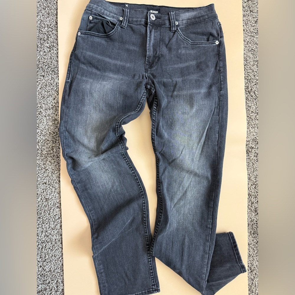 Hudson Byron faded black grey denim jeans. Size 31.